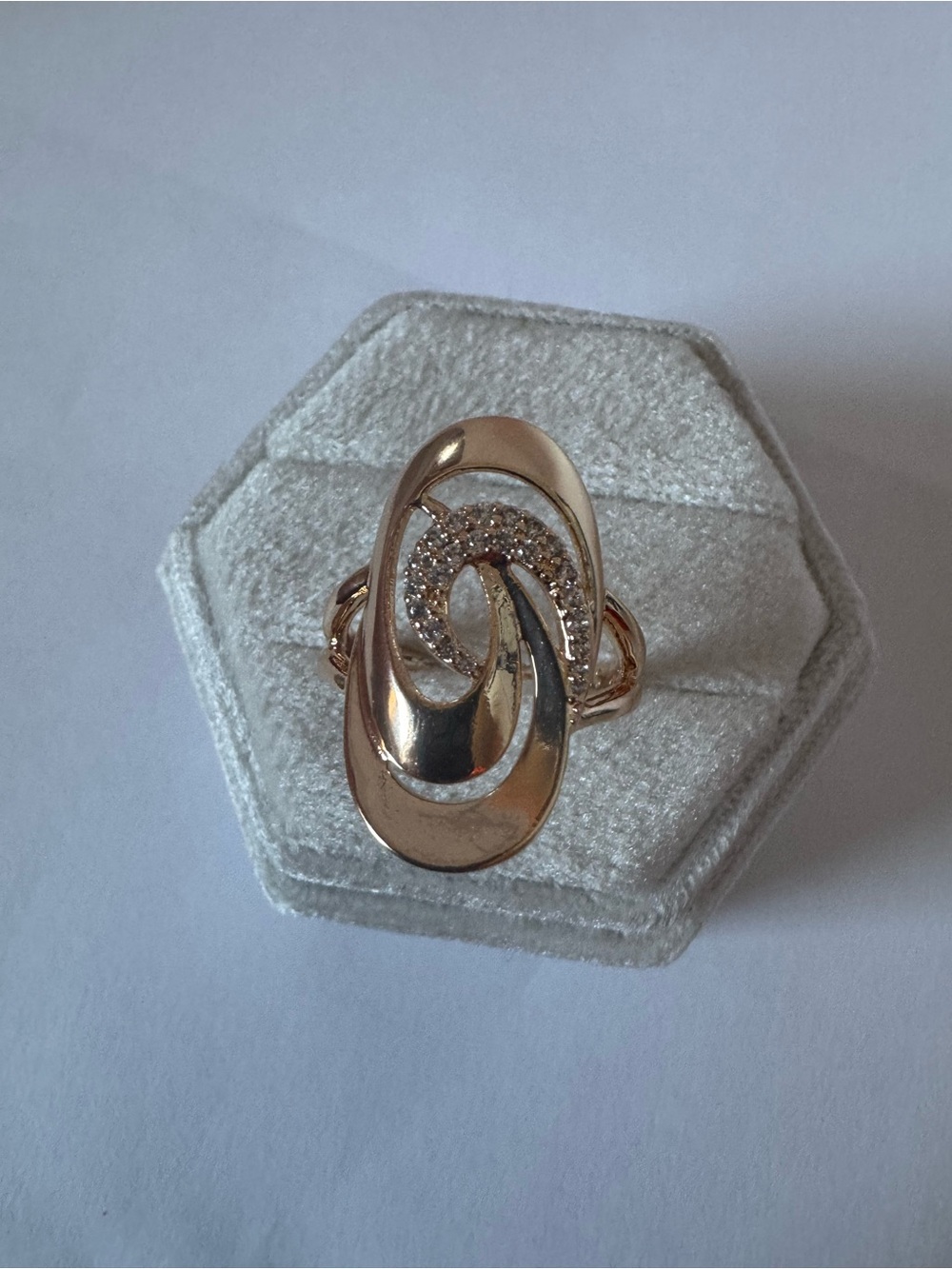 Art Deco 14K 585 Rolled Gold CZ Ring Size 7.5